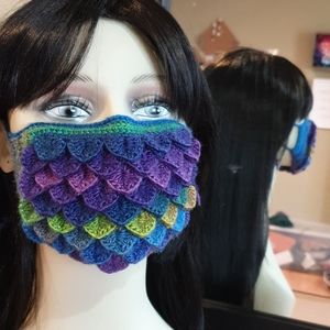 Adult size dragon scale face mask